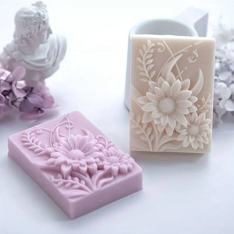 Soap Making Lye - ثلاثية الأبعاد زهرة مربع الصابون قالب